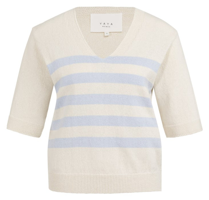 Pull en tricot à rayures - Maille de coton légère 100% naturelle