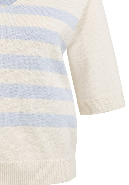 Pull en tricot à rayures - Maille de coton légère 100% naturelle