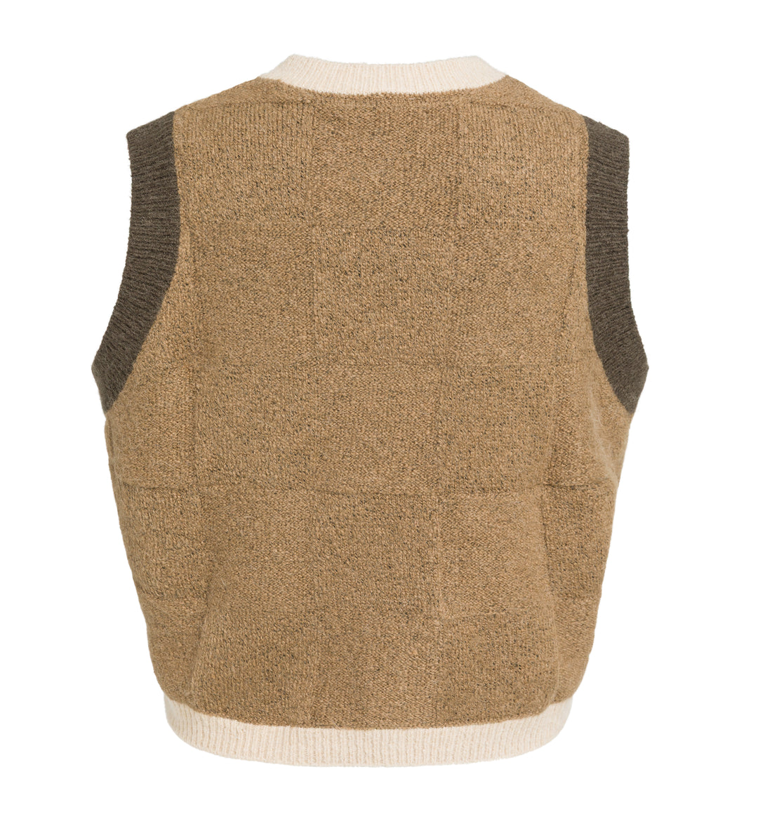 Débardeur en maille texturée à carreaux - Sans manches
