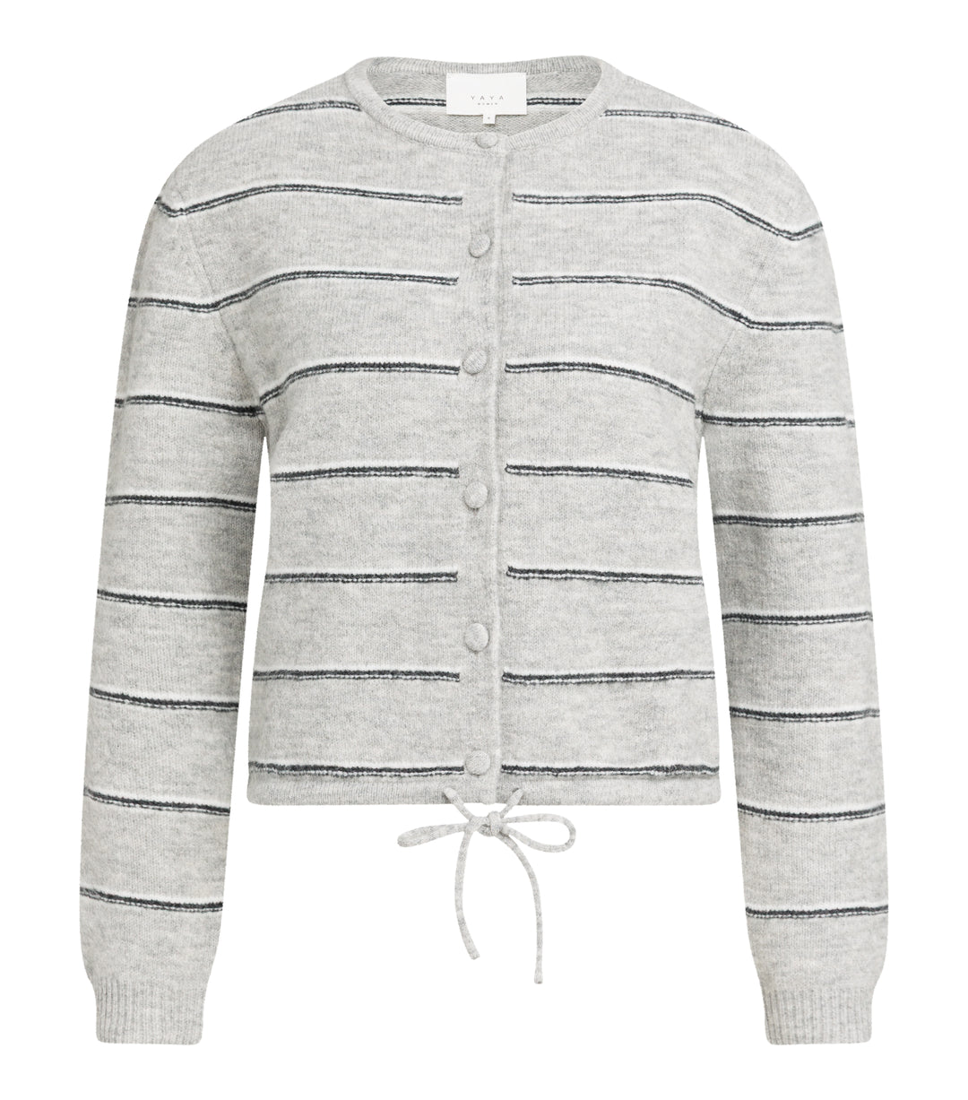 Gilet tricoté à rayures et lien de serrage - Coupe classique équilibrée