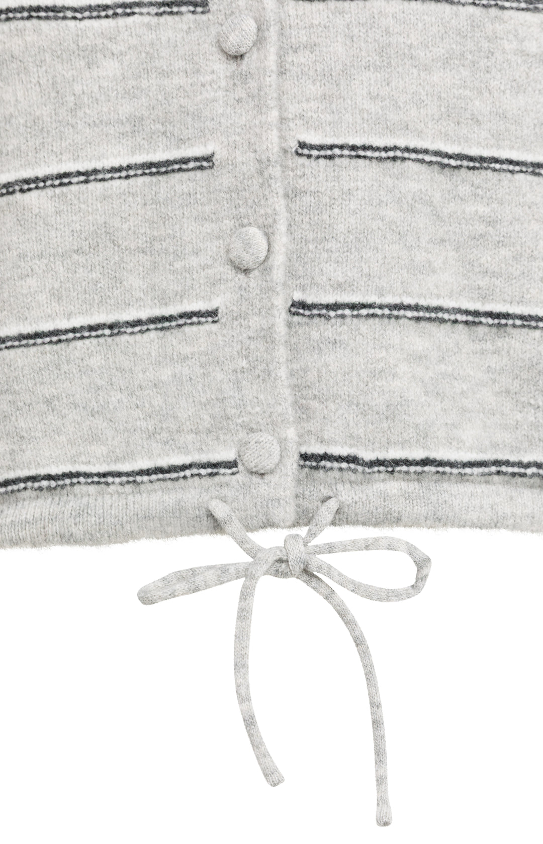 Gilet tricoté à rayures et lien de serrage - Coupe classique équilibrée