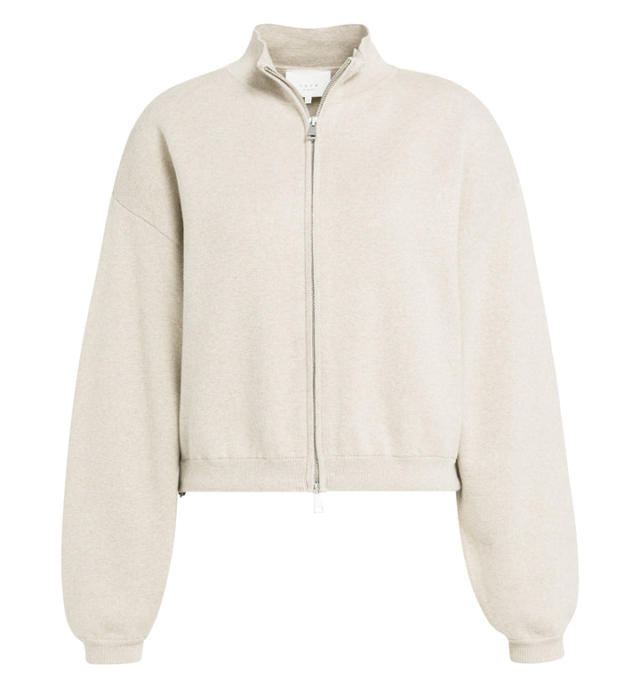 Cardigan jacquard zippé à manches longues - En coton au style urbain et décontracté