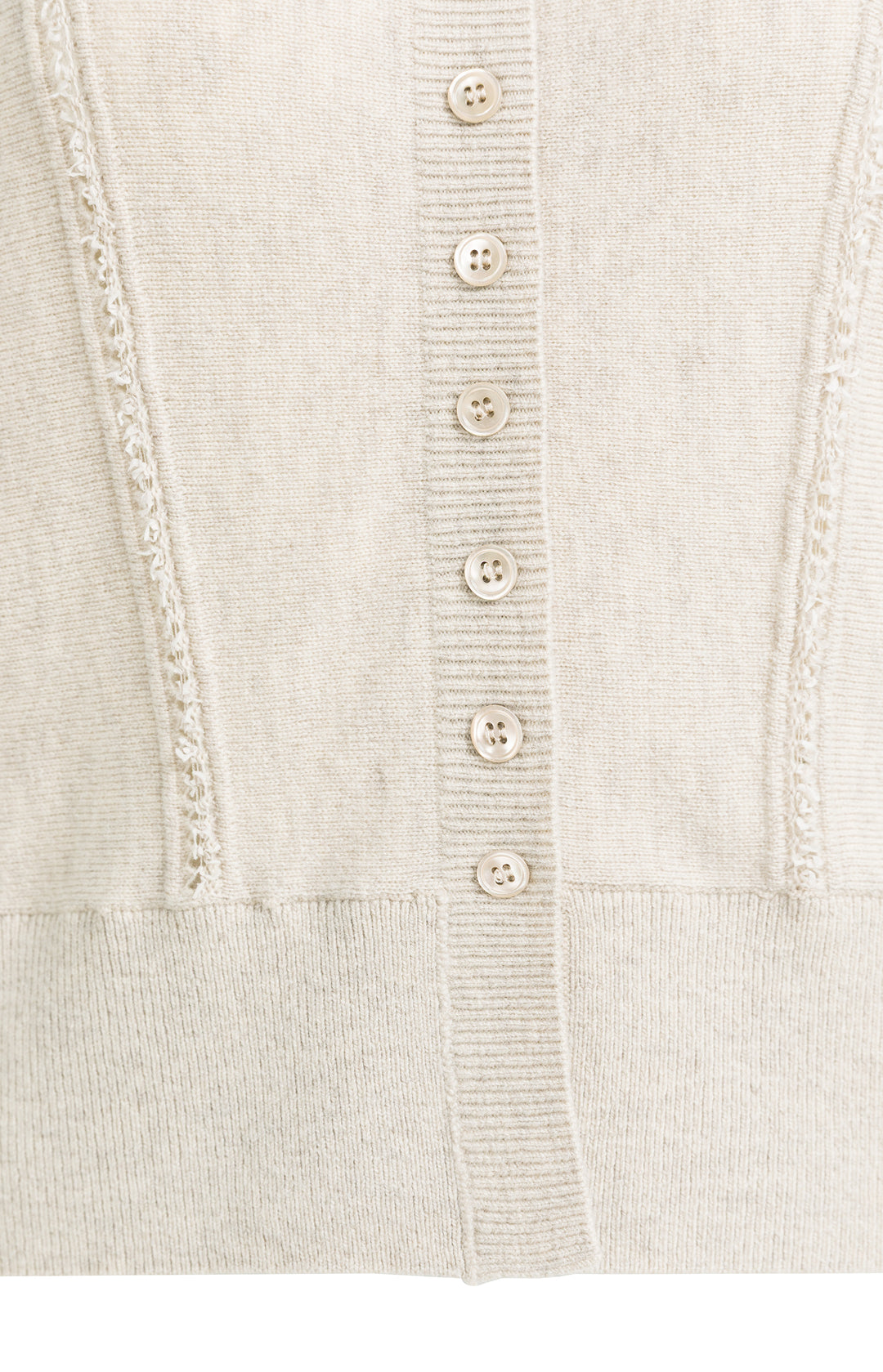 Cardigan ajusté en laine et cachemire à col montant modulable - À détails texturés