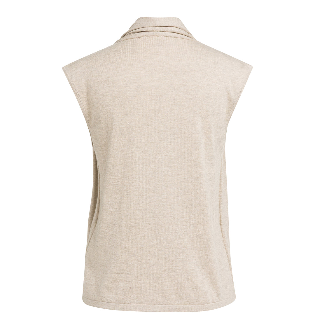 Cardigan sans manches double épaisseur - Mélange de coton