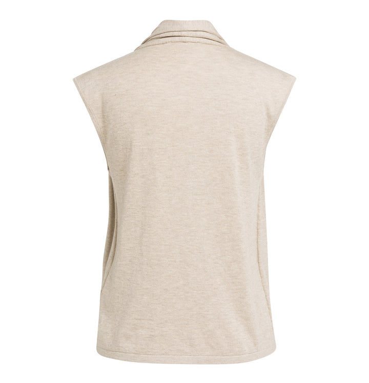 Cardigan sans manches double épaisseur - Mélange de coton