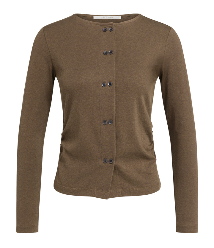 Cardigan en jersey à double rangée de boutons - Mélange de coton