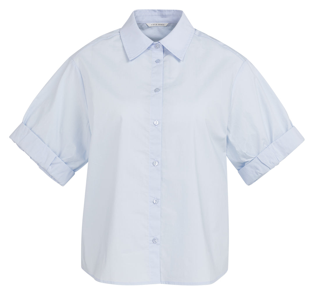 Blouse aérienne en coton - Manches courtes à revers