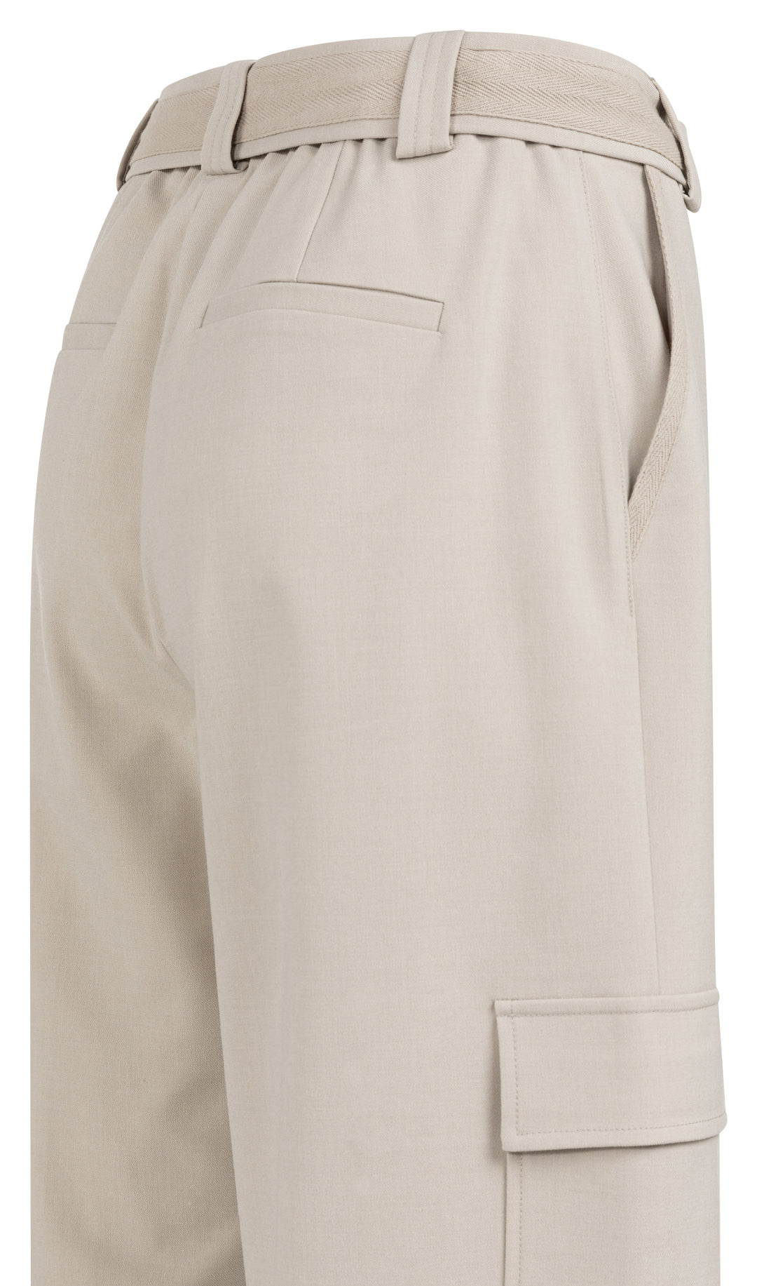 Pantalon cargo taille haute – Jambe large avec ceinture assortie