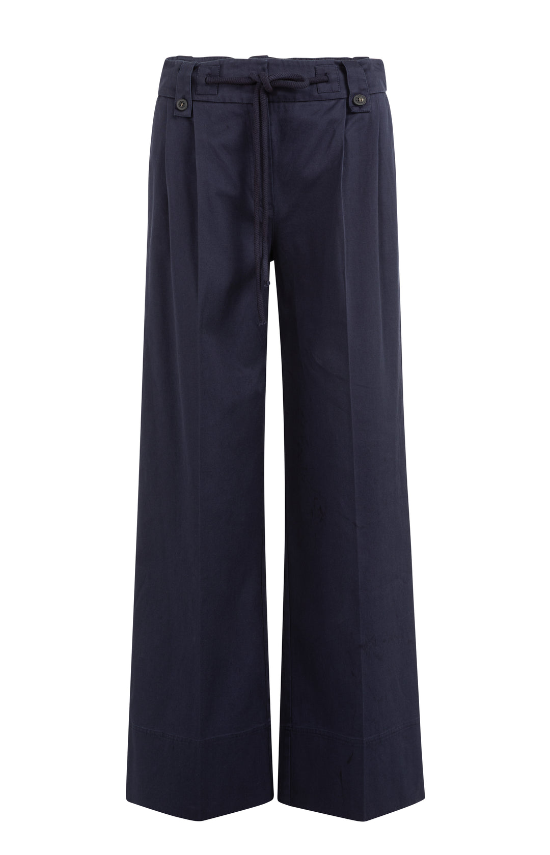 Pantalon large à cordon - En coton tissé à taille haute élastiquée