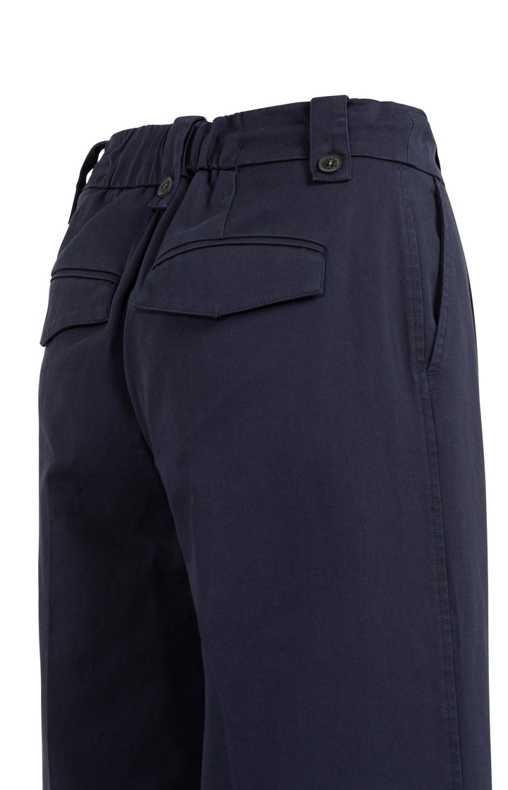 Pantalon large à cordon - En coton tissé à taille haute élastiquée