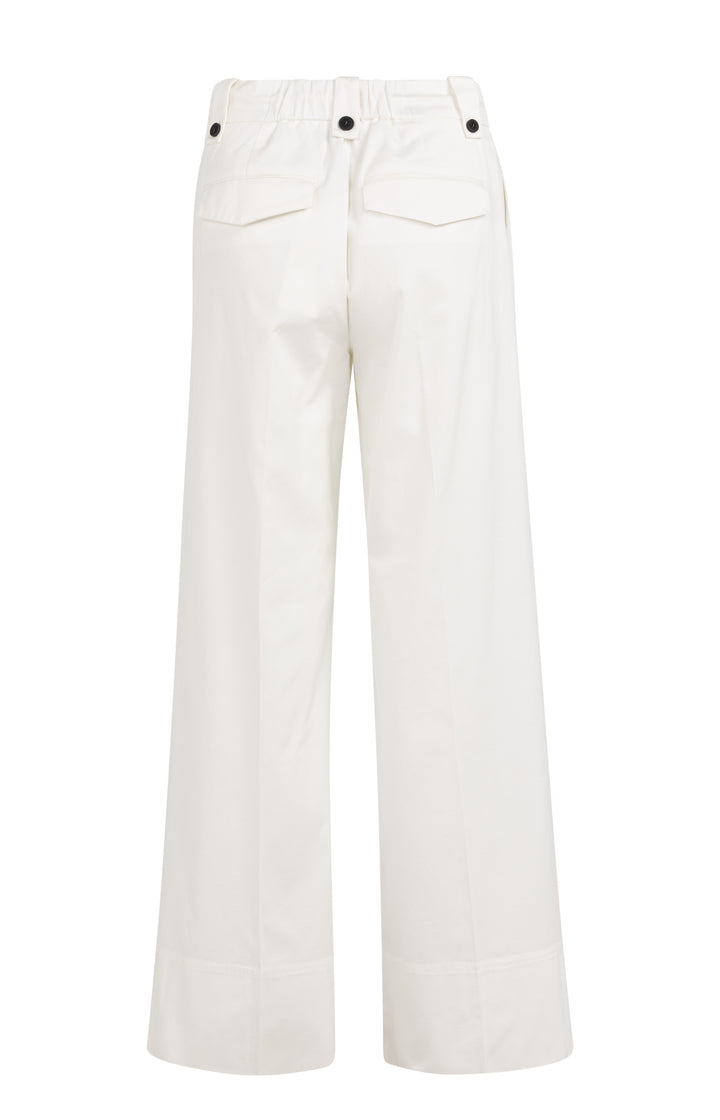 Pantalon large à cordon - En coton tissé à taille haute élastiquée