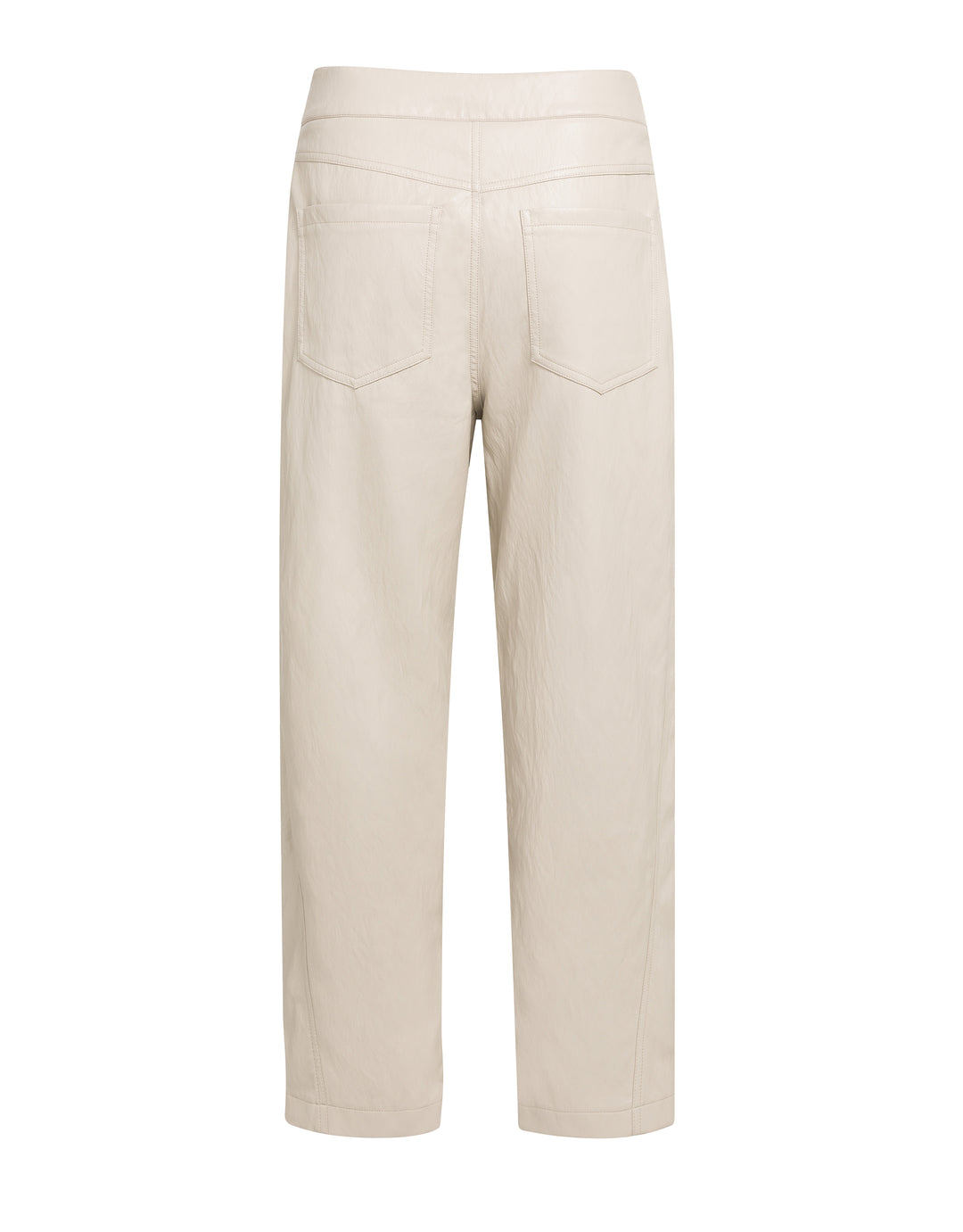 Pantalon en simili cuir avec détails de coutures - Taille mi-haute