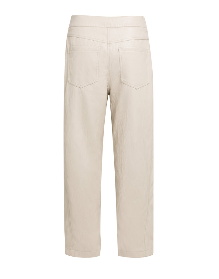 Pantalon en simili cuir avec détails de coutures - Taille mi-haute