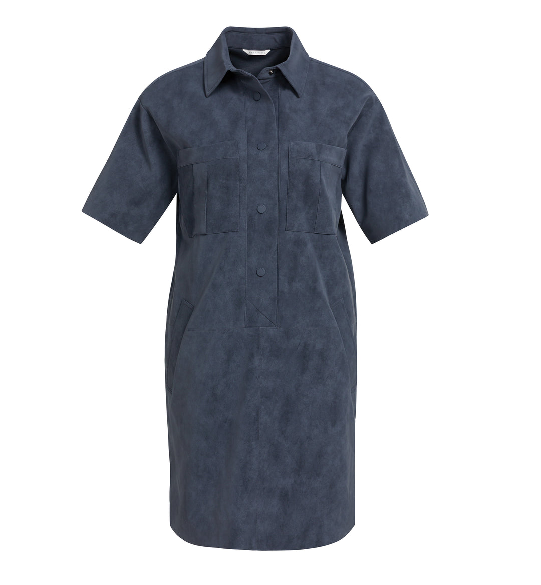 Robe chemise en suédine à manches courtes - Décontractée au toucher velouté