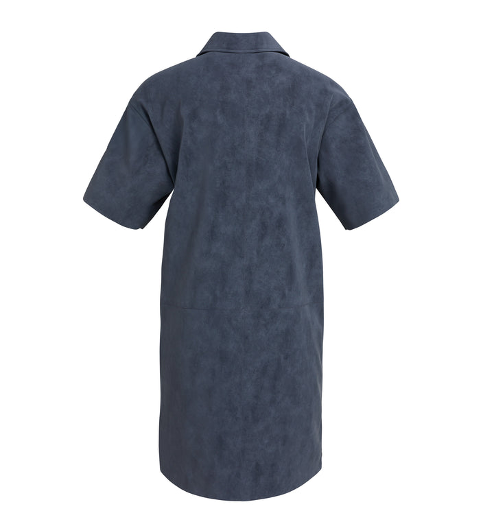 Robe chemise en suédine à manches courtes - Décontractée au toucher velouté