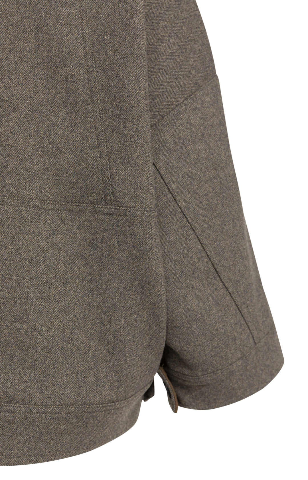 Veste courte oversize à col contrastant - En mélange de laine