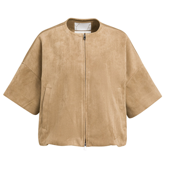 Veste en suédine à manches courtes  - Oversize au style moderne et texturé