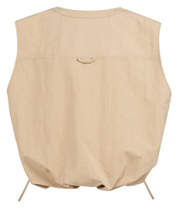 Gilet sans manches coupe ample – veste structurée doublée coton