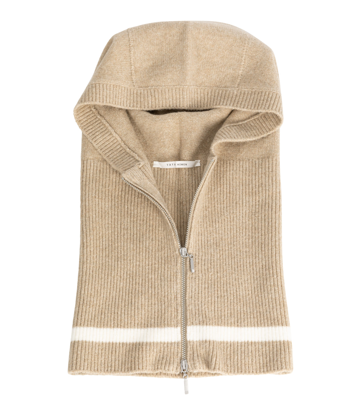 Capuche en tricot à fermeture éclair - En mélange de coton