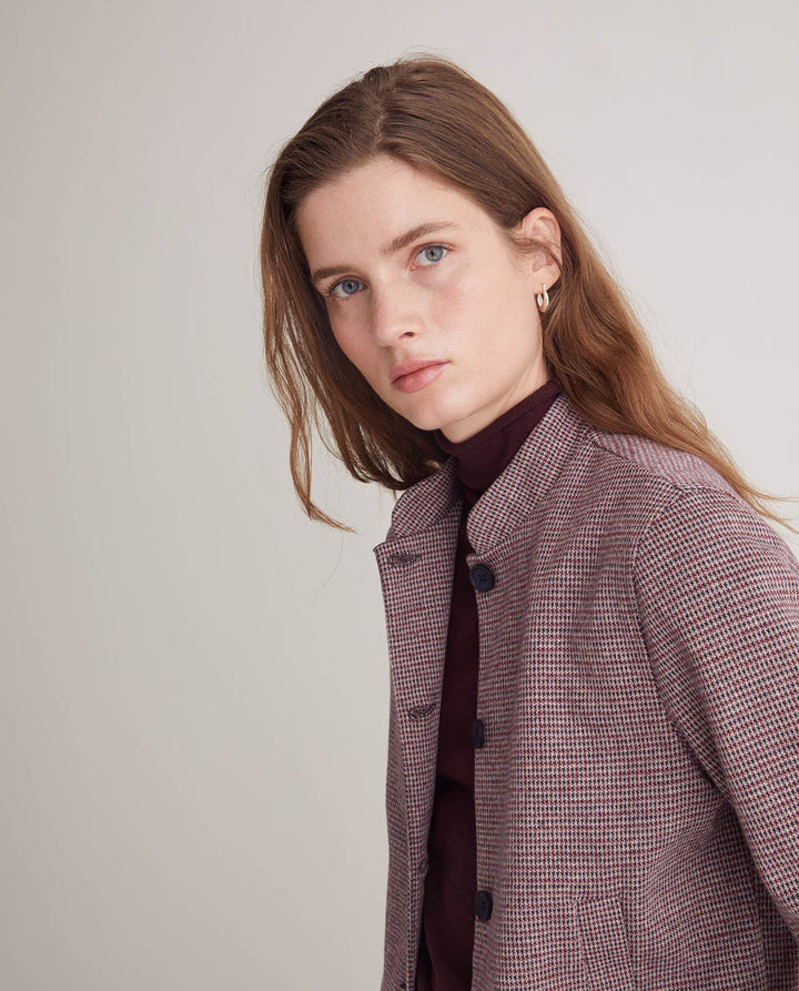 Veste courte douce bordeaux