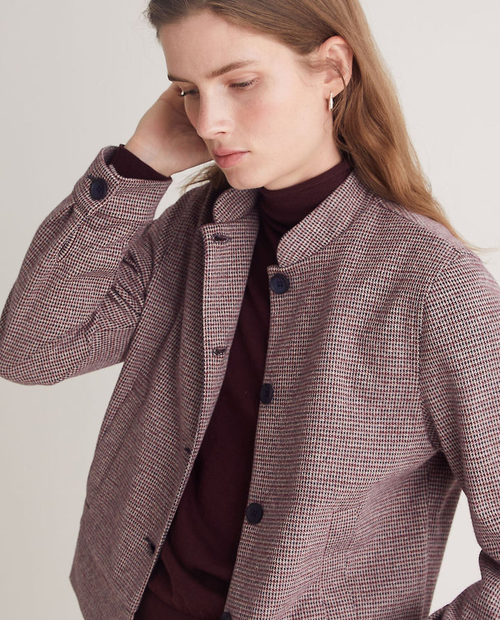 Veste courte douce bordeaux