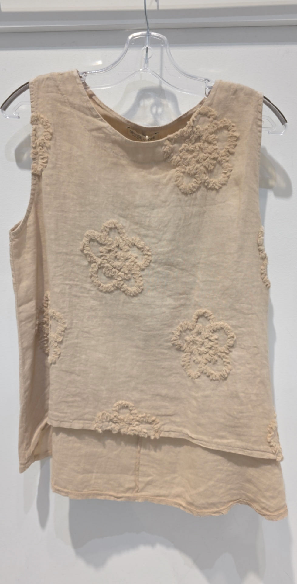 Blouse sans manches brodée florale Lila’s – 100% lin