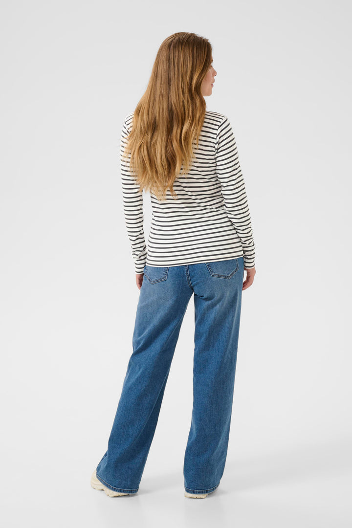 Pull à rayures et broderie de coeur Liddy