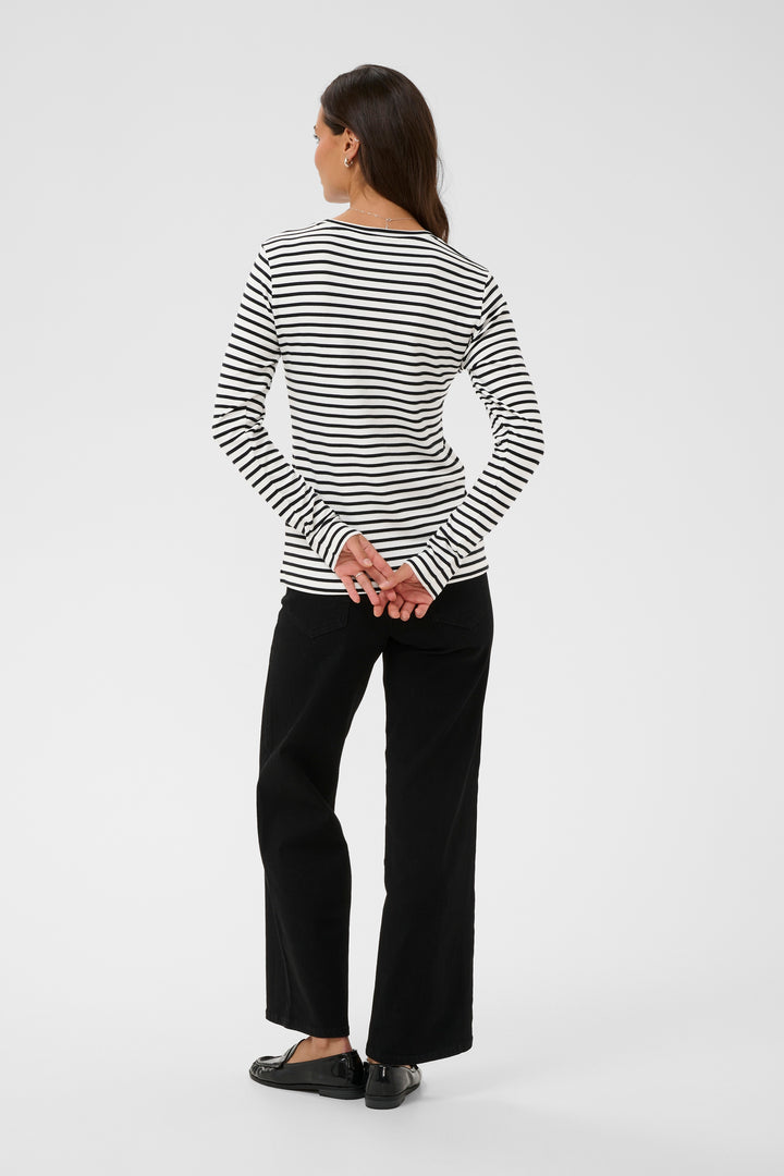 Pull à rayures et broderie de coeur Liddy**