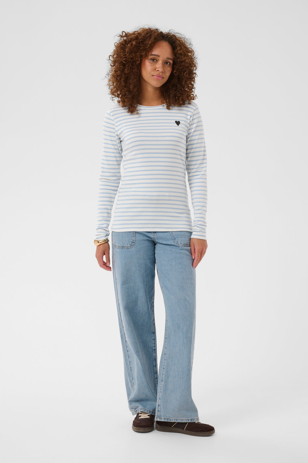 Pull à rayures Liddy - Broderie cœur contrastante
