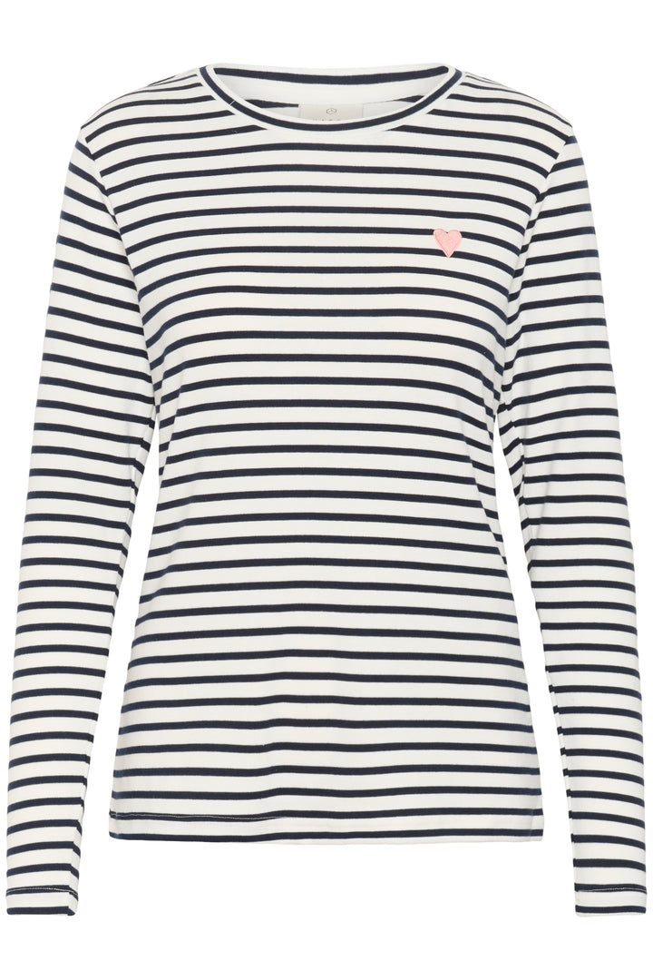 Pull à rayures et broderie de coeur Liddy**