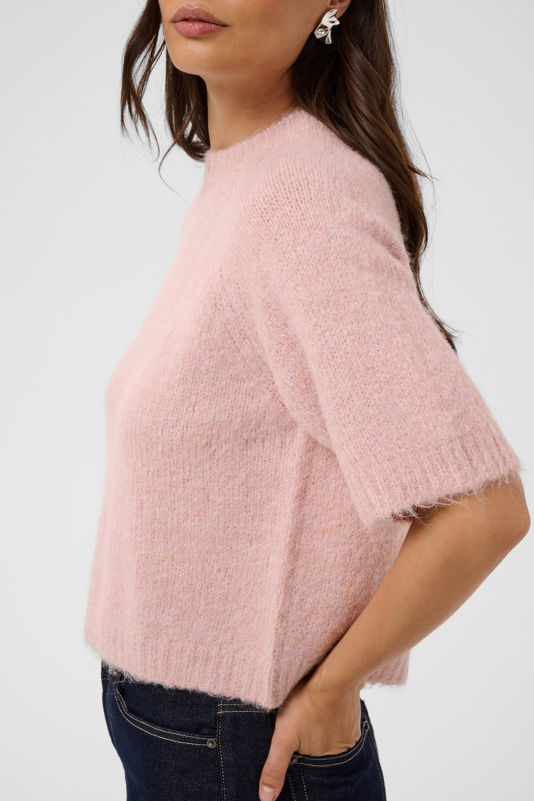 Emilie soft knit elbow-sleeve jumper