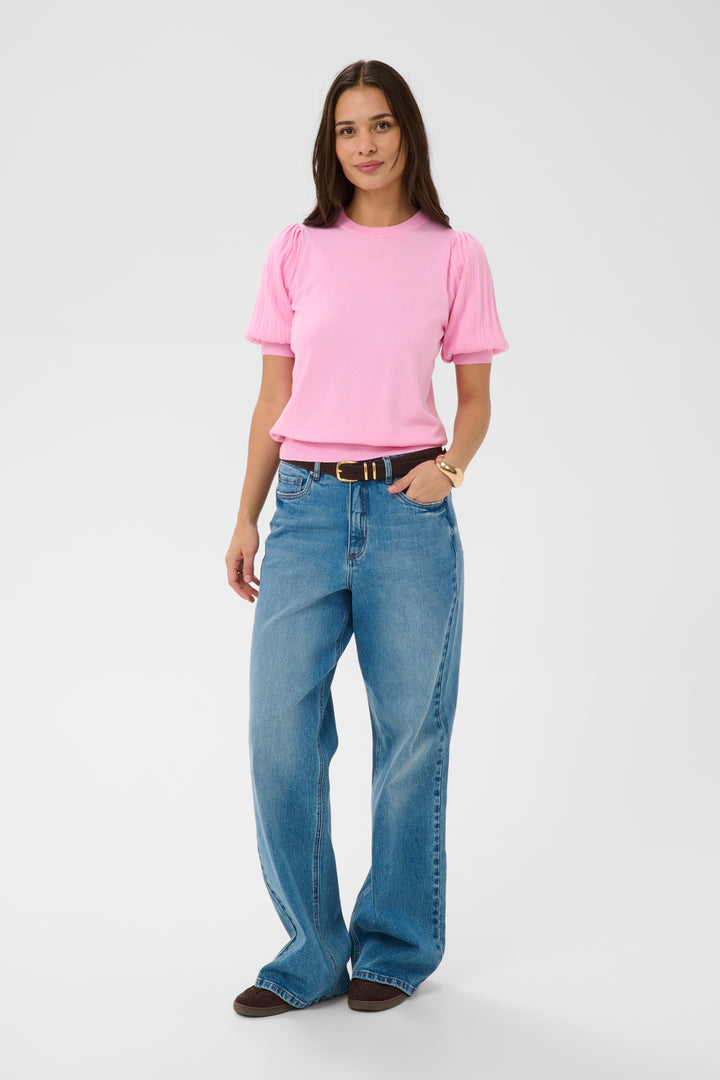 T-shirt à manches accordéon Lone – Détails plissés et coupe moderne