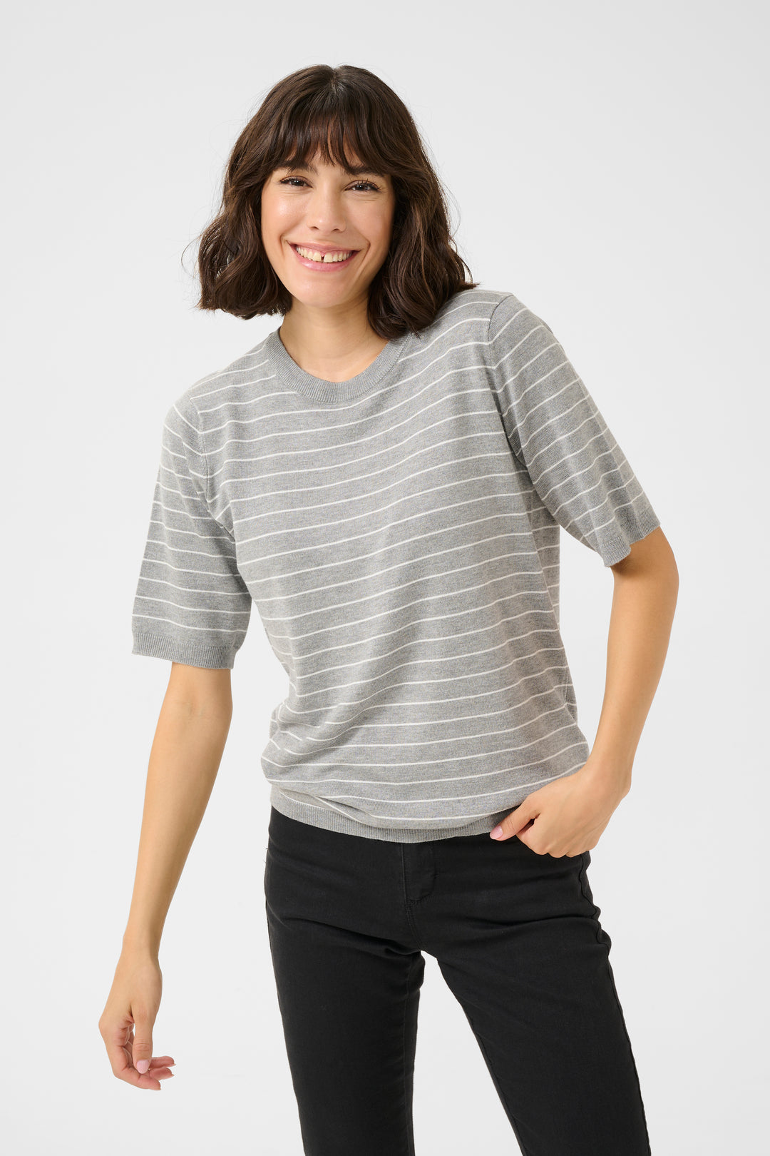 T-shirt en maille Lizza – Indispensable rayé au confort extensible
