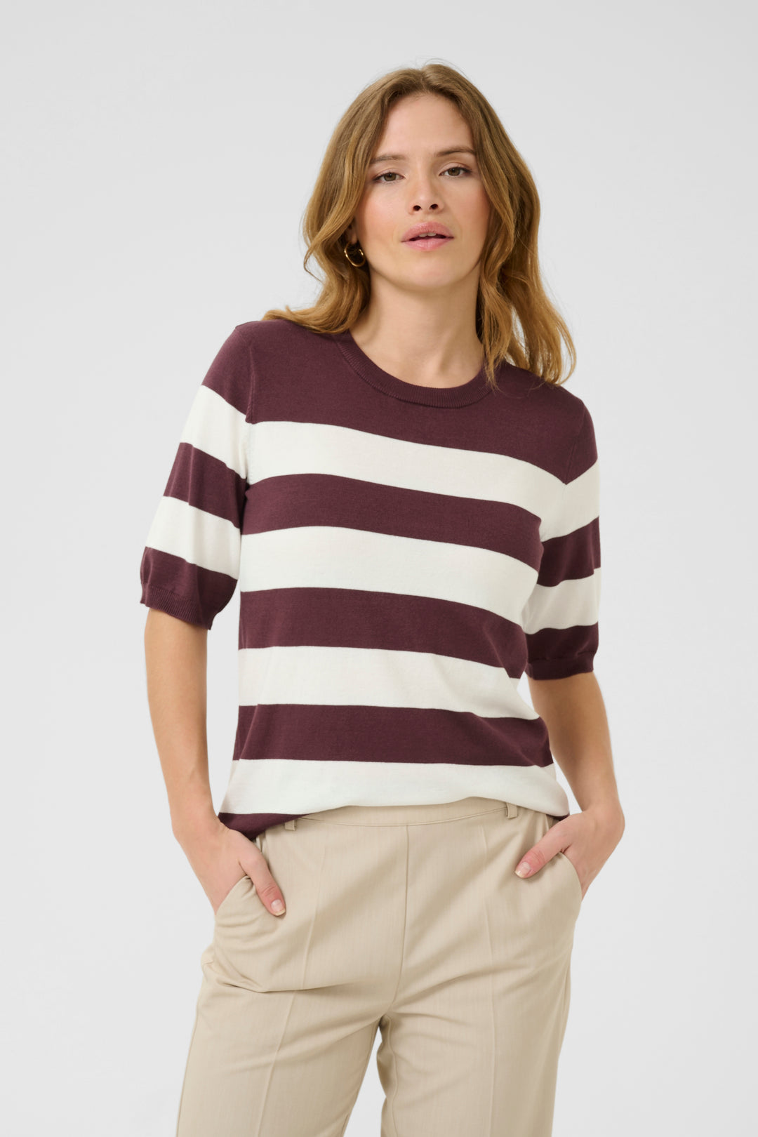 T-shirt en maille Lizza – Indispensable rayé au confort extensible