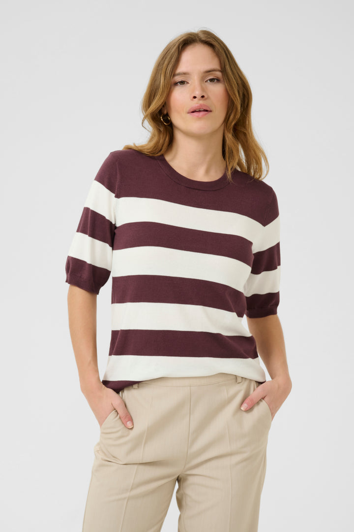 T-shirt en maille Lizza – Indispensable rayé au confort extensible