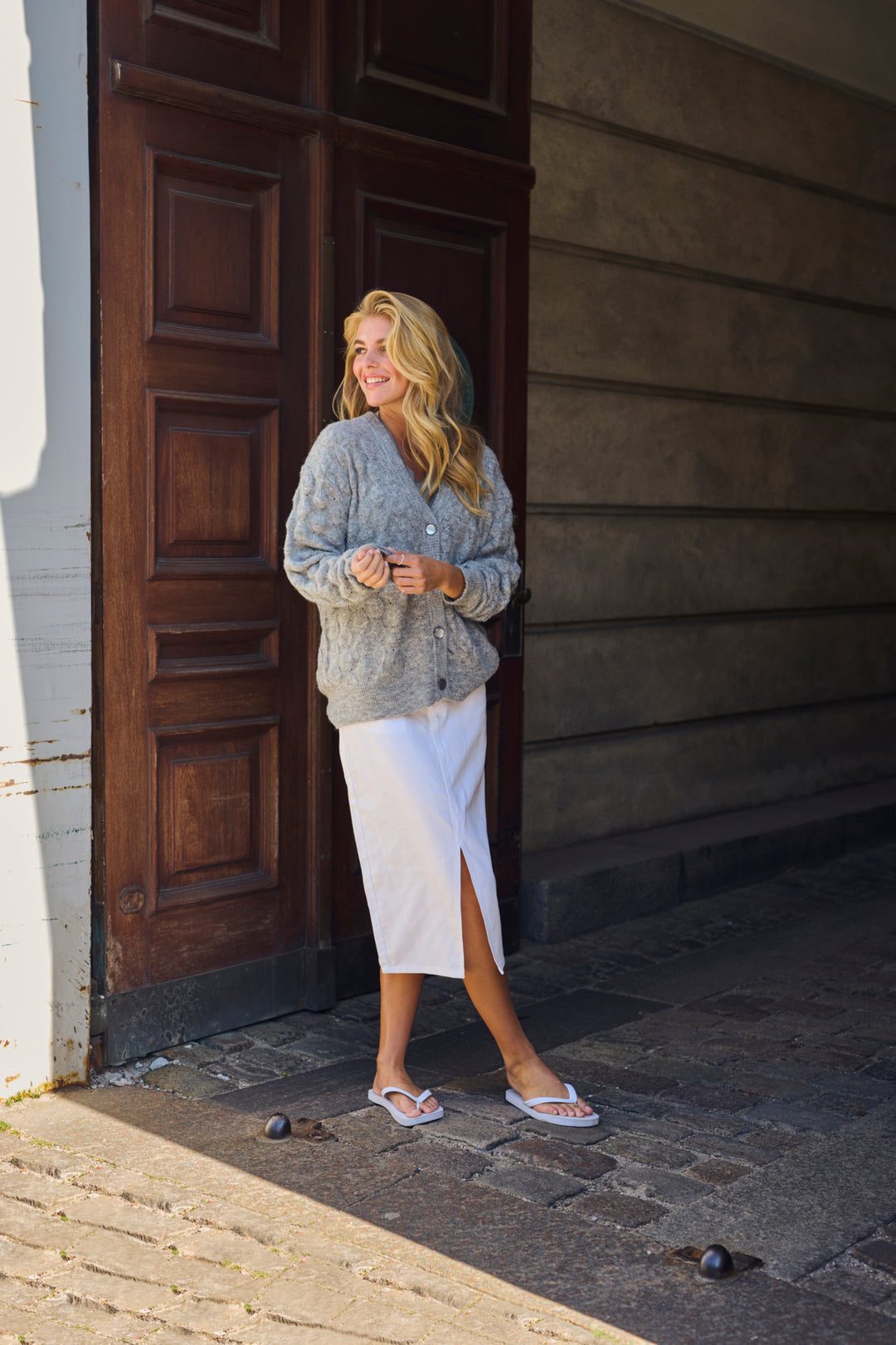 Zelina high-waisted denim skirt