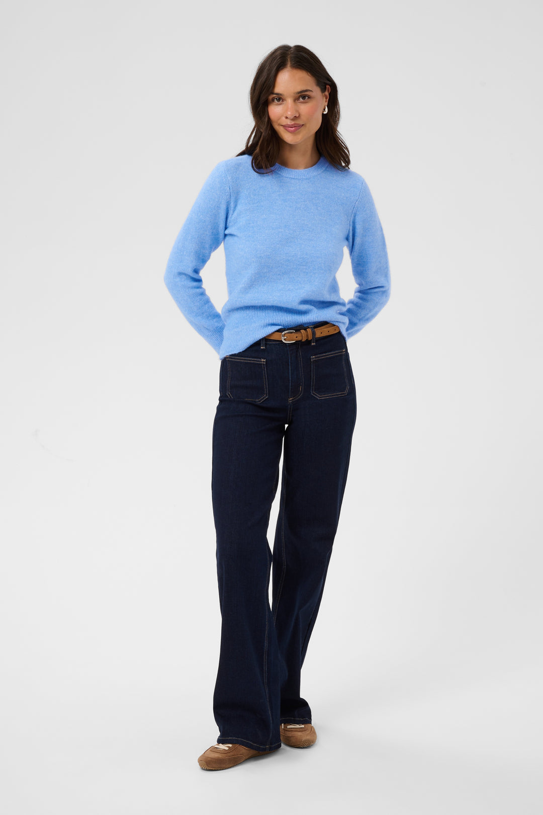Pull moelleux à col rond Niel - Mélange de polyester recyclé
