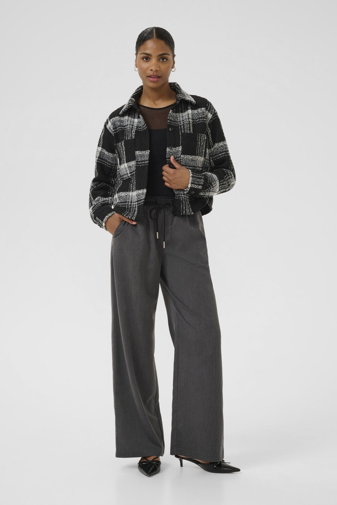 Chemise à carreaux contrastés Lily