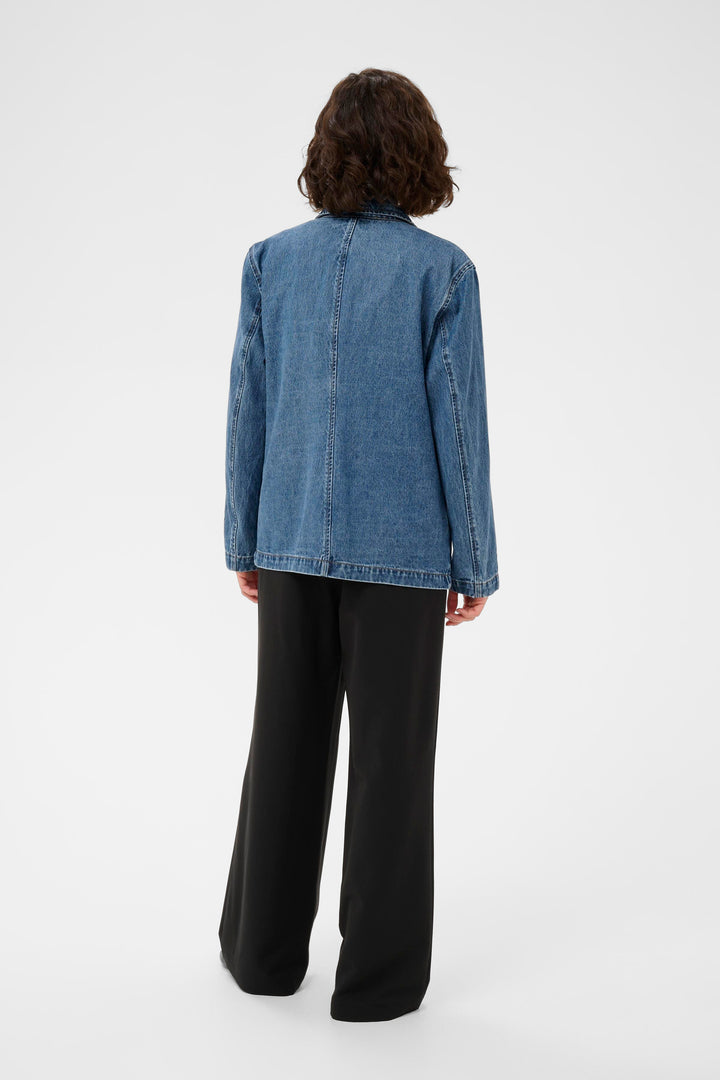 Blazer en denim de coton Klara - Ample en jean bleu
