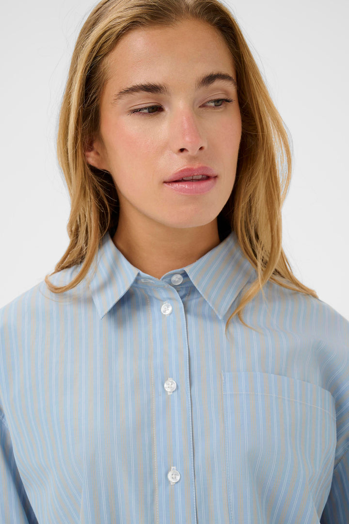 Chemise oversize à fines rayures Levia