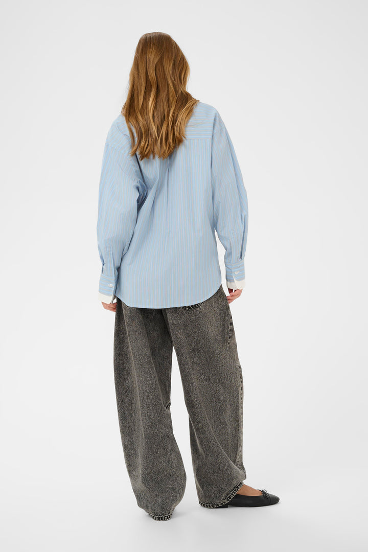 Chemise oversize à fines rayures Levia