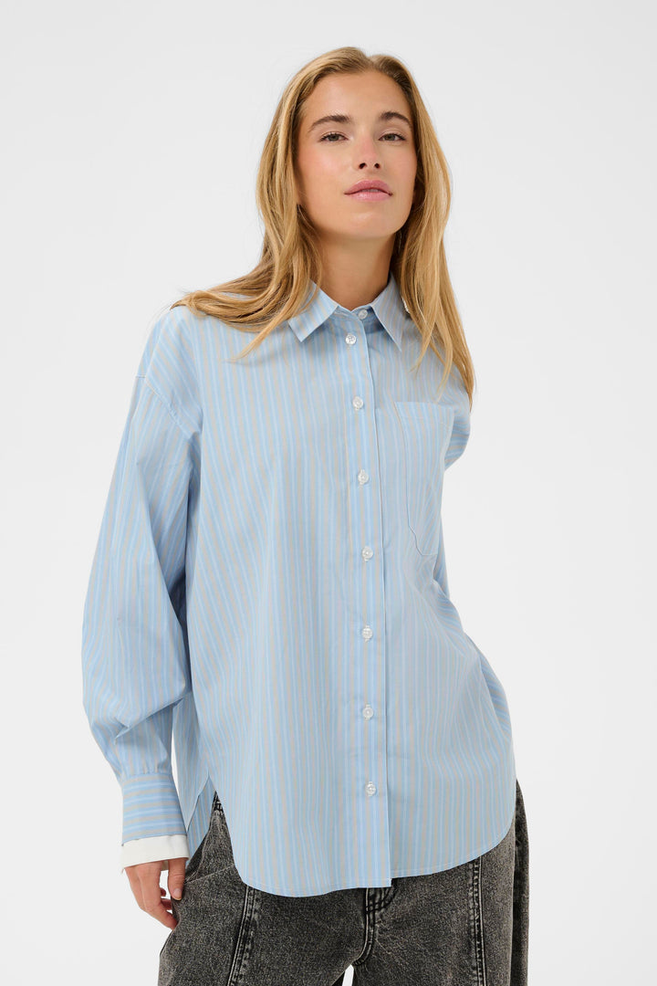 Chemise oversize à fines rayures Levia