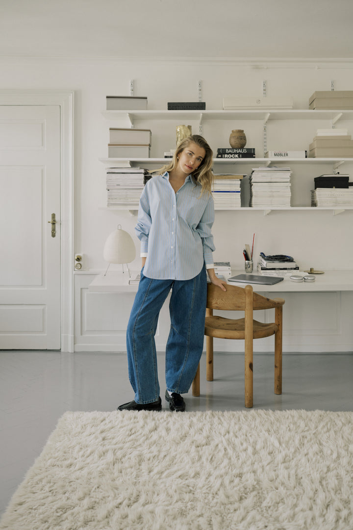 Chemise oversize à fines rayures Levia