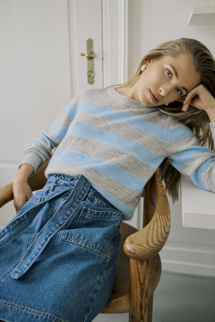 Pull en maille rayé Niel - Doux à encolure ronde