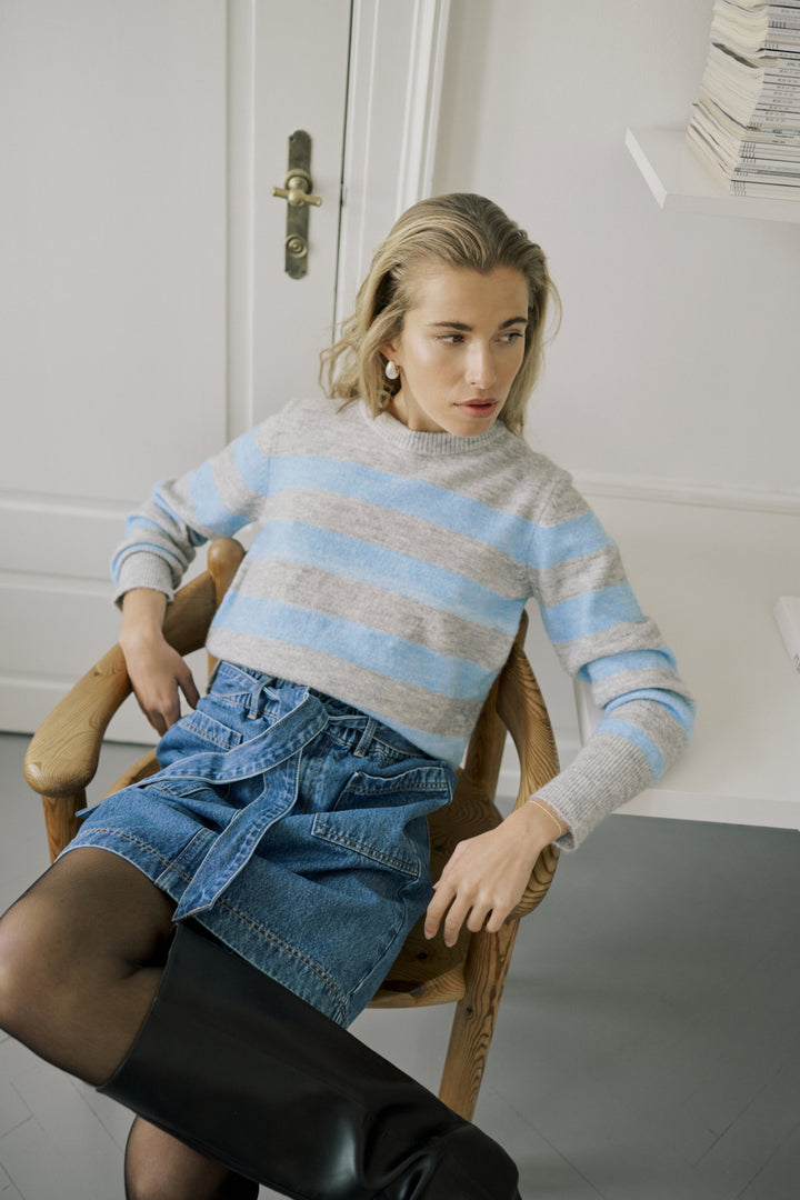 Pull en maille rayé Niel - Doux à encolure ronde