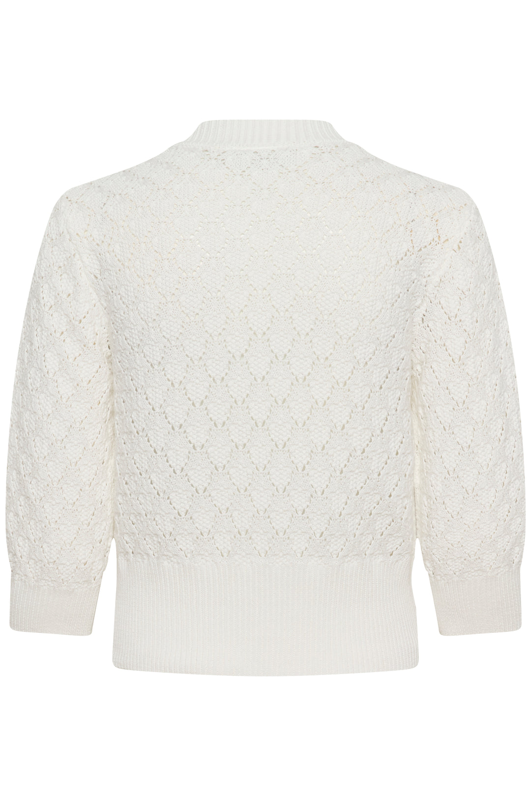 Kathrine Cotton Cardigan – Openwork Knit and Floral Buttons