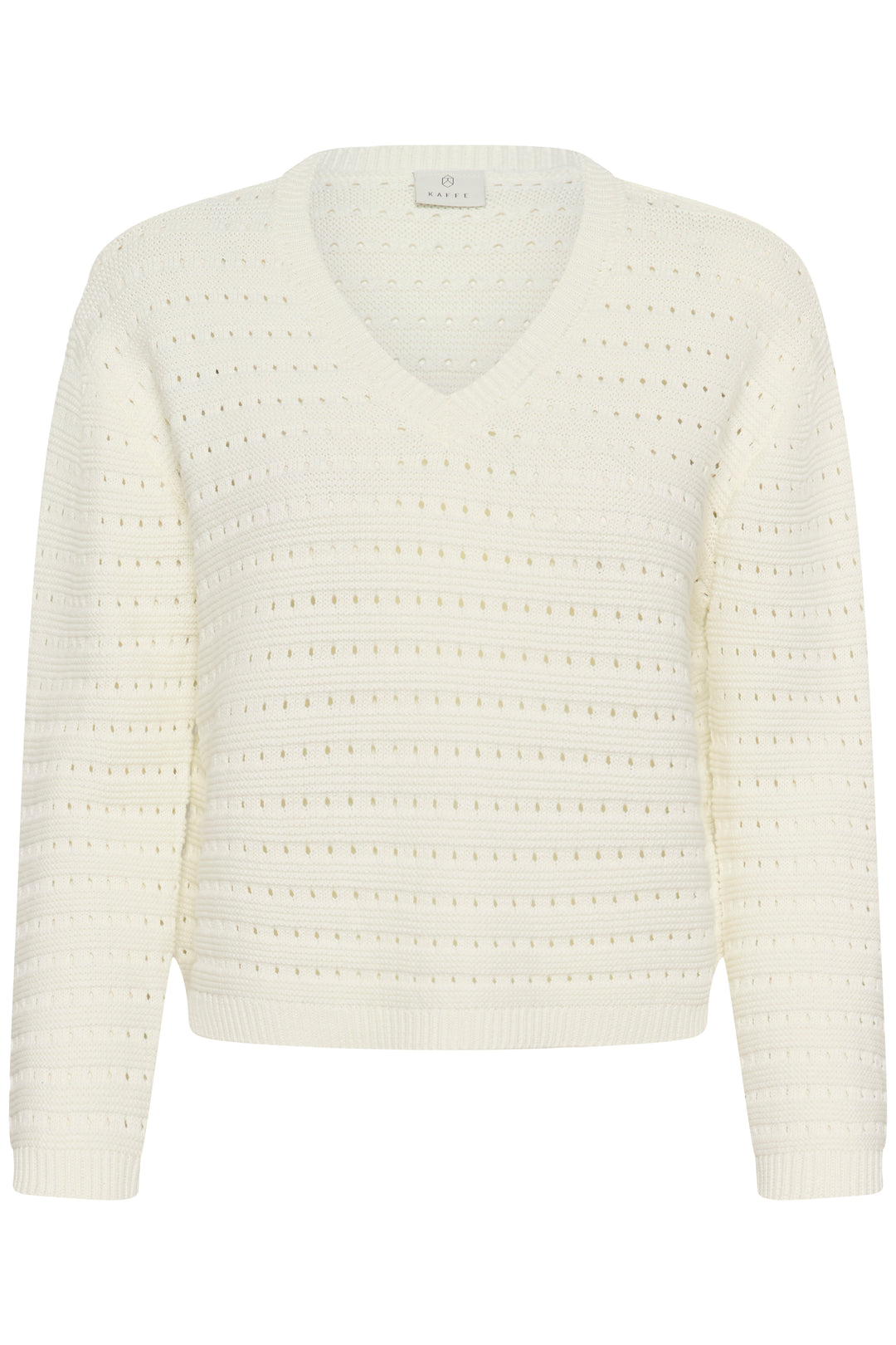 Pull à maille ajourée Metta – Douceur légère et col en V