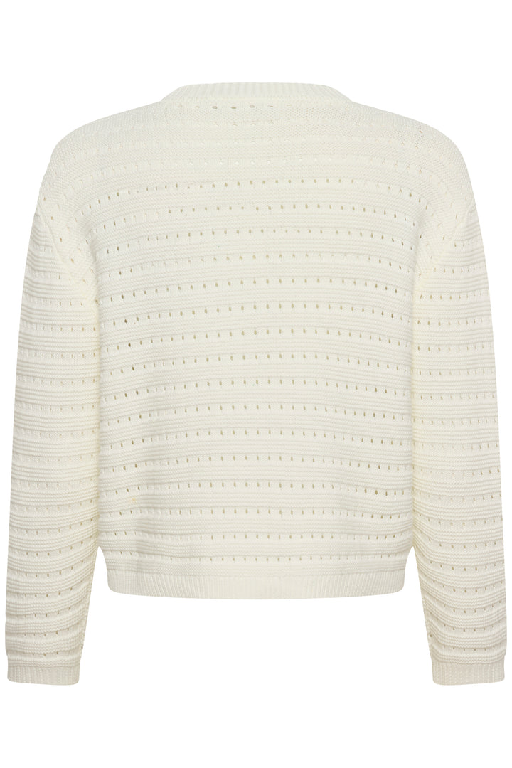 Pull à maille ajourée Metta – Douceur légère et col en V