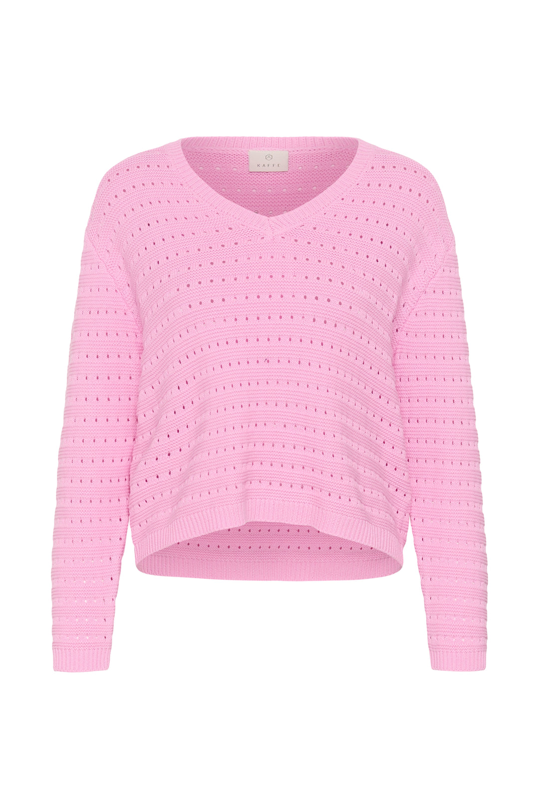 Pull à maille ajourée Metta – Douceur légère et col en V