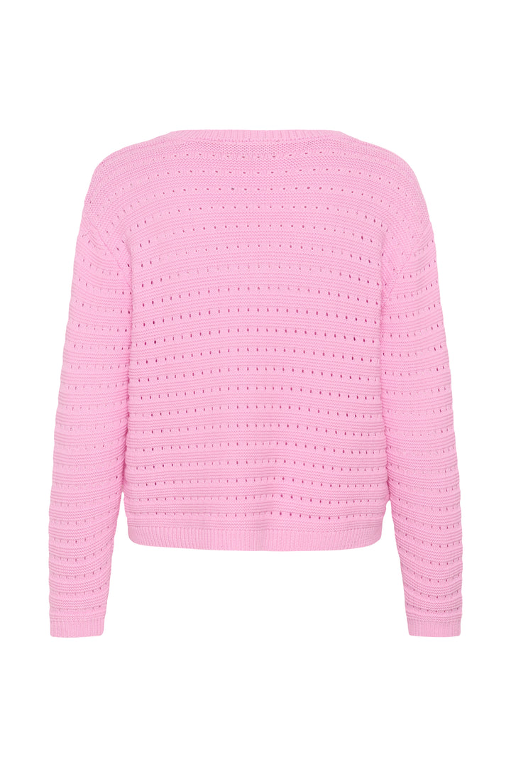 Pull à maille ajourée Metta – Douceur légère et col en V